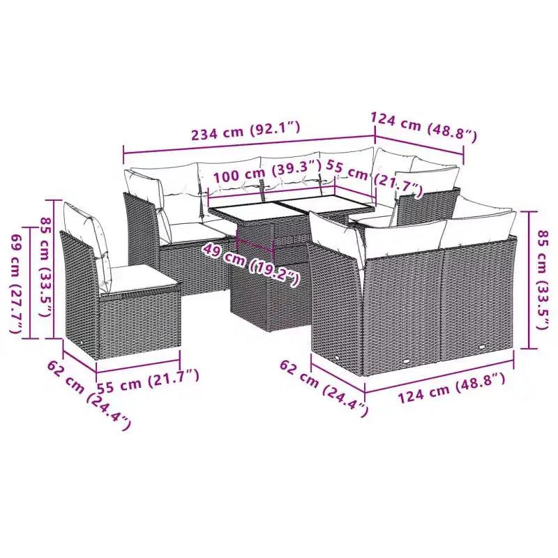 vidaXL Handy Patio Sofa Set with Cushions for Chilling Outside