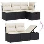 VidaXL Outdoor Sofa Set with Cushions - Poly Rattan