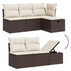 vidaXL Outdoor Sofa Set with Storage and Cushions