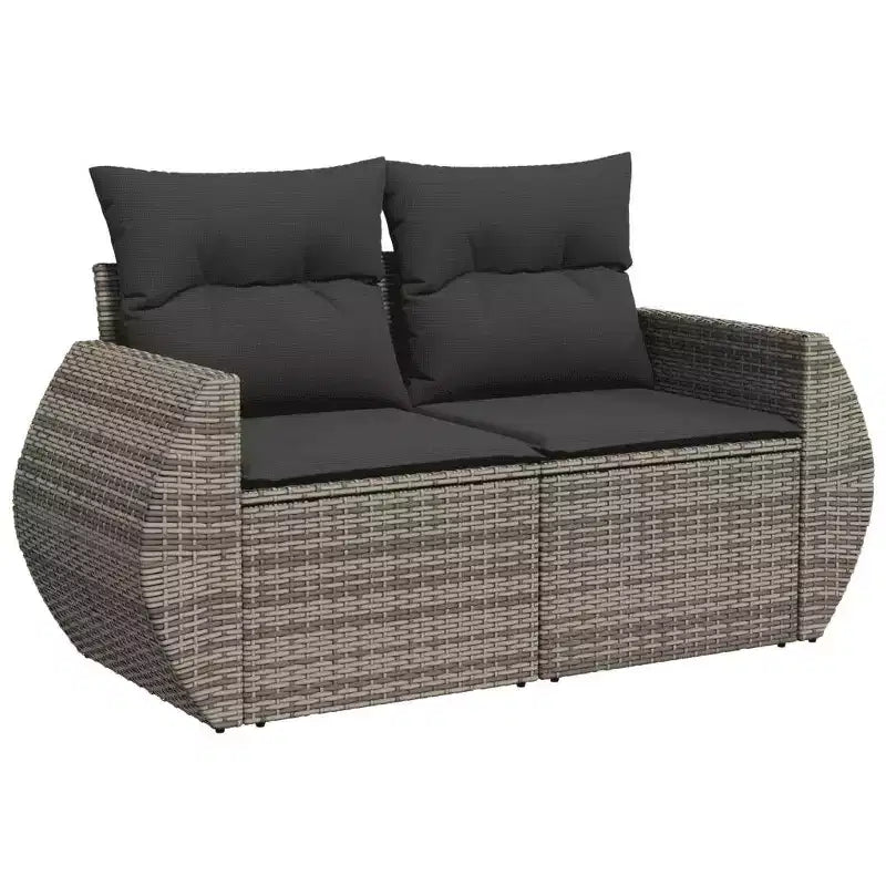 vidaXL Outdoor Sofa Set with Storage and Cushions