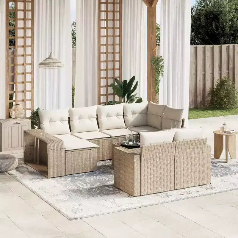 vidaXL Modular Outdoor Sofa Set with Cushions in Various Colors