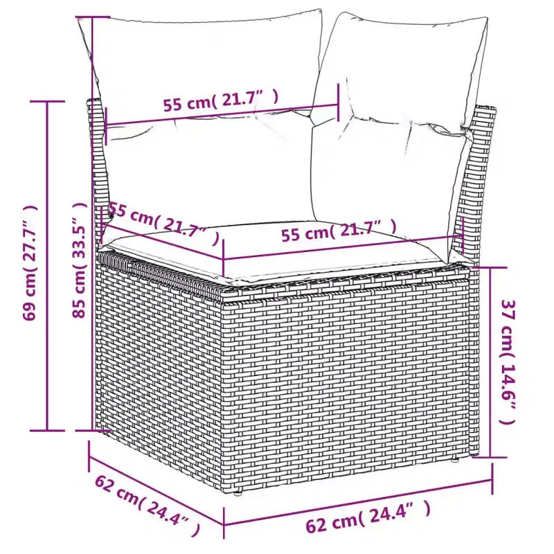 vidaXL Spacious Modular Outdoor Sofa Set with Removable Cushions