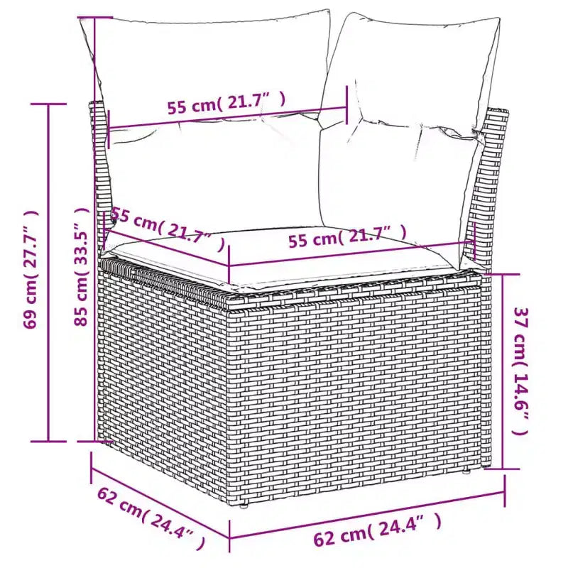 vidaXL Spacious Modular Outdoor Sofa Set with Removable Cushions
