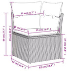 vidaXL Spacious Modular Outdoor Sofa Set with Removable Cushions