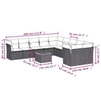 vidaXL Modular Outdoor Sofa Set with Cushions