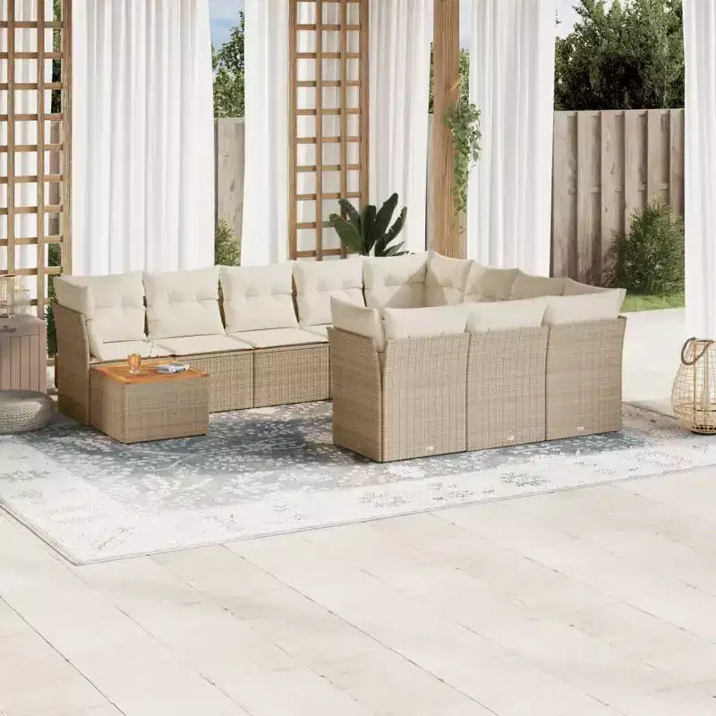 vidaXL Modular Outdoor Sofa Set with Cushions