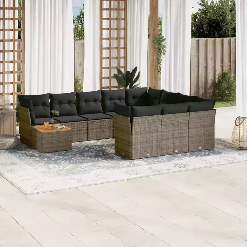 vidaXL Modular Outdoor Sofa Set with Cushions
