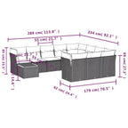 vidaXL Modular Outdoor Sofa Set with Cushions