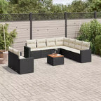 vidaXL Salon de jardin avec coussins en résine tressée