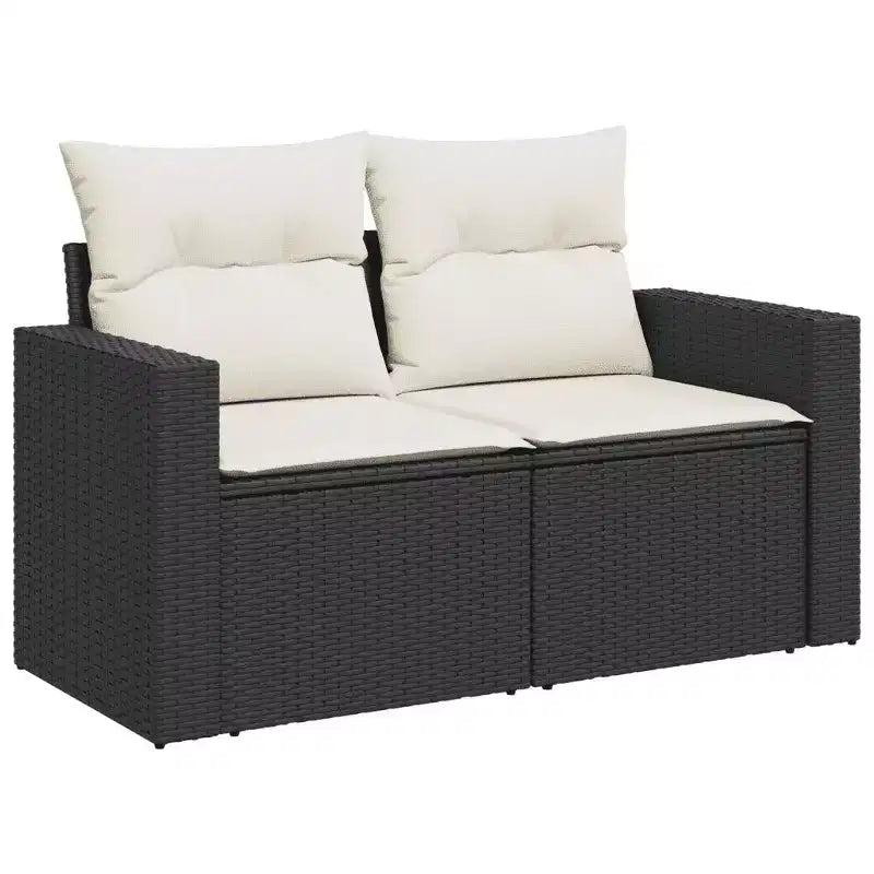 vidaXL Salon de jardin avec coussins en résine tressée
