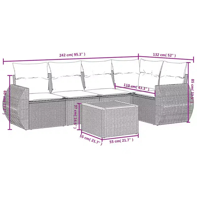 vidaXL Stylish Patio Sofa Set with Cushions - Tons of Colors to Choose From