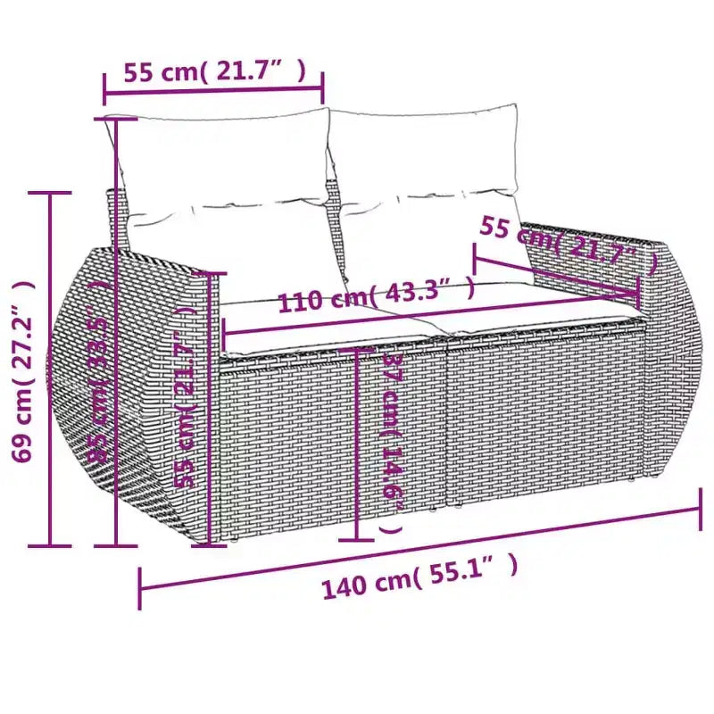 vidaXL Stylish Patio Sofa Set with Cushions - Tons of Colors to Choose From