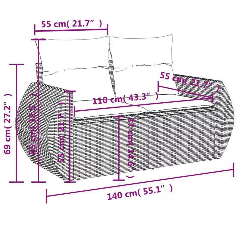vidaXL Stylish Patio Sofa Set with Cushions - Tons of Colors to Choose From