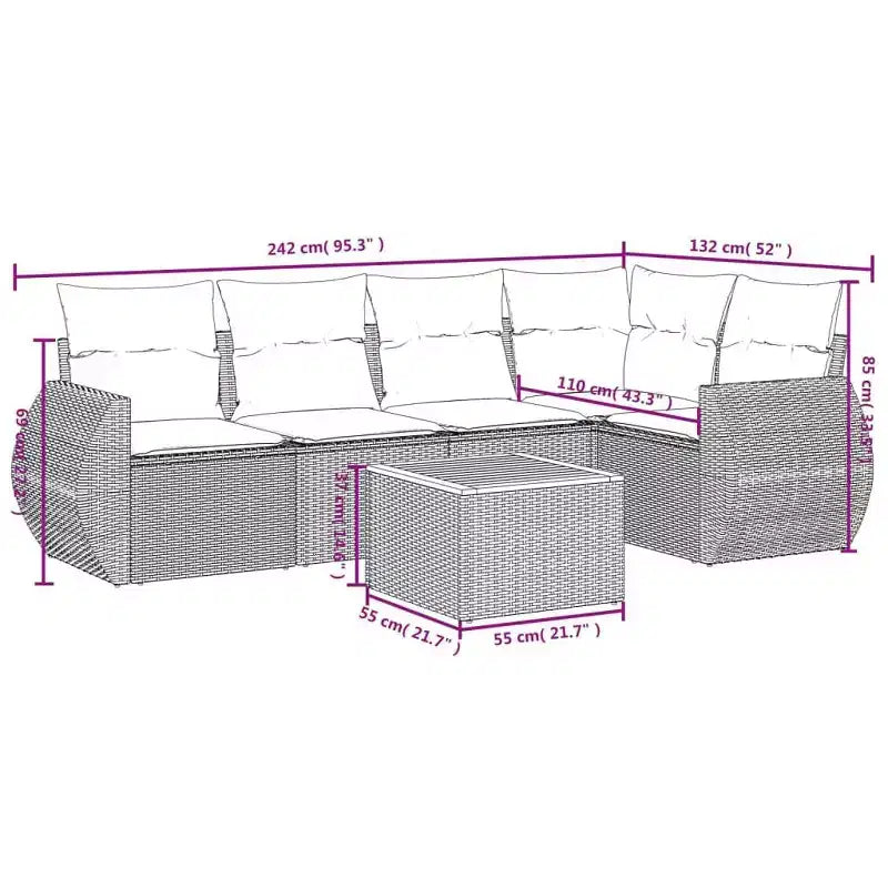 vidaXL Stylish Patio Sofa Set with Cushions - Tons of Colors to Choose From