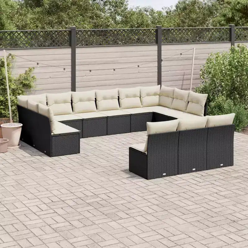 vidaXL Modular Garden Sofa Set with Cushions - Outdoor Comfort