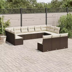 vidaXL Modular Garden Sofa Set with Cushions - Outdoor Comfort
