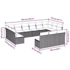 vidaXL Modular Garden Sofa Set with Cushions - Outdoor Comfort