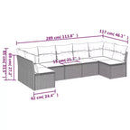 vidaXL Modular Garden Sofa Set with Cushions and Table