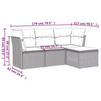 VidaXL Garden Sofa Set with Cushions in a Range of Colors