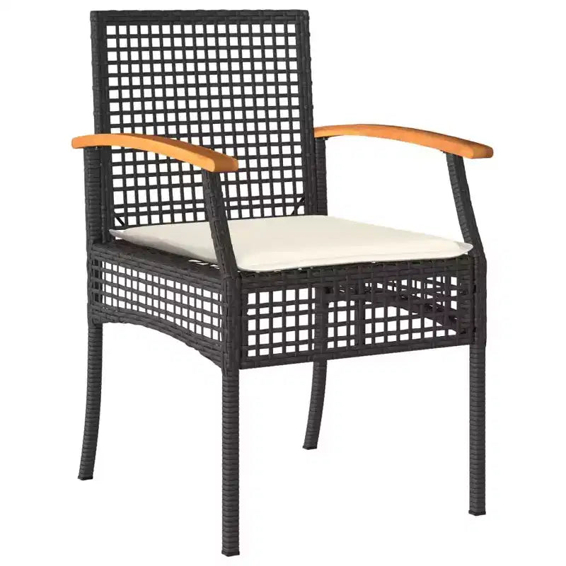 vidaXL Ensemble repas d'extérieur avec coussins - Résine tressée et bois d'acacia