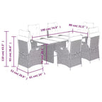 vidaXL Garden Dining Set with Cushions in Multiple Colors