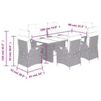 vidaXL Garden Dining Set with Cushions in Multiple Colors