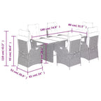 vidaXL Garden Dining Set with Cushions in Multiple Colors