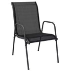 vidaXL Ensemble de salle à manger d'extérieur table et chaises en acier et textilène