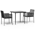 vidaXL Poly Rattan Garden Dining Set with Cushions - Modern and
