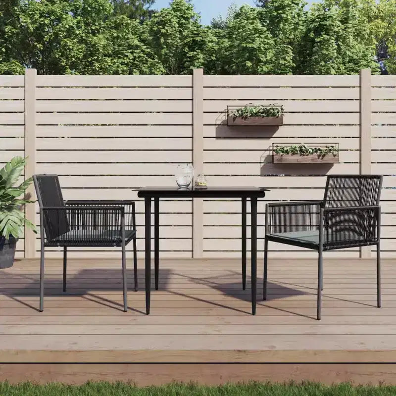 vidaXL Poly Rattan Garden Dining Set with Cushions - Modern and