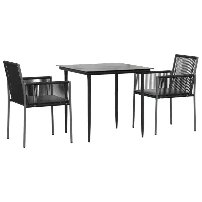 vidaXL Poly Rattan Garden Dining Set with Cushions - Modern and