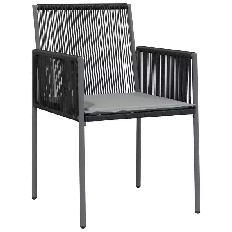 vidaXL Poly Rattan Garden Dining Set with Cushions - Modern and