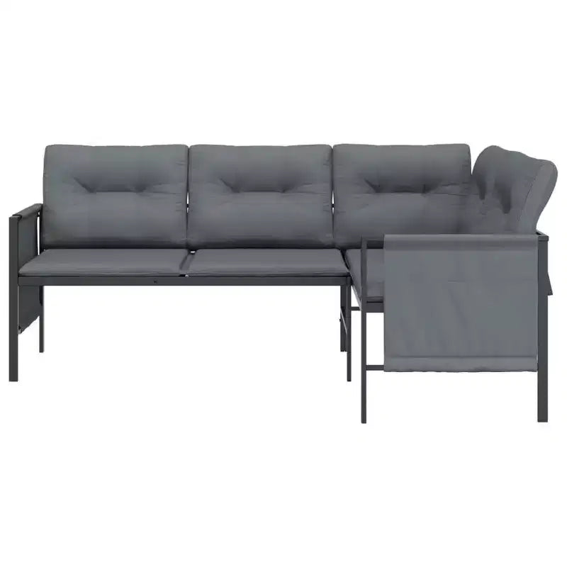 vidaXL Patio Furniture Outdoor Sectional Sofa Anthracite Steel and Textilene