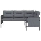 vidaXL Patio Furniture Outdoor Sectional Sofa Anthracite Steel and Textilene