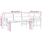 vidaXL Patio Furniture Outdoor Sectional Sofa Anthracite Steel and Textilene