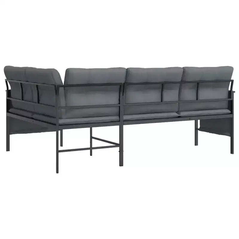 vidaXL Patio Furniture Outdoor Sectional Sofa Anthracite Steel and Textilene