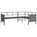 vidaXL Patio Furniture Outdoor Sectional Sofa Anthracite Steel and Textilene