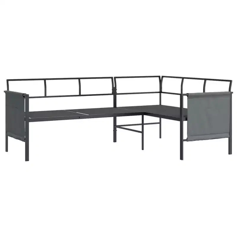 vidaXL Patio Furniture Outdoor Sectional Sofa Anthracite Steel and Textilene