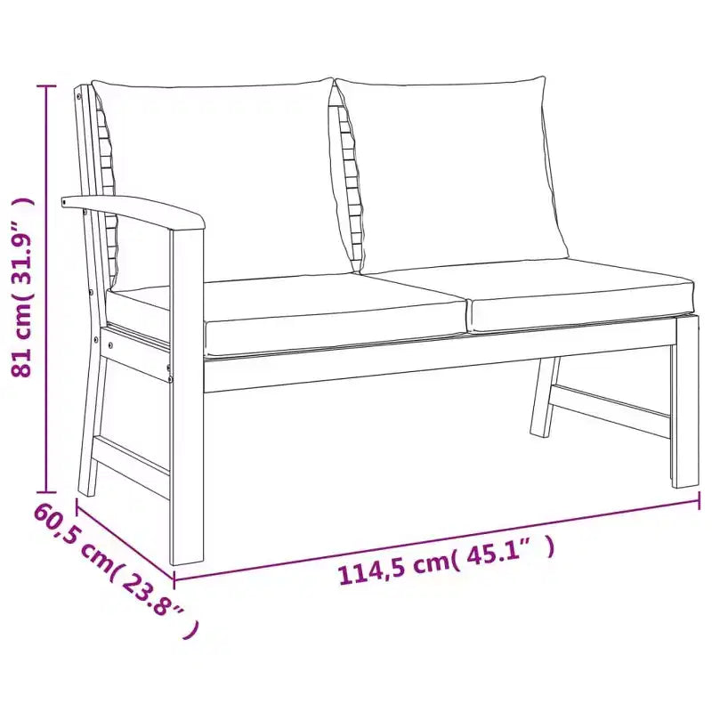 vidaXL Ensemble de salle à manger d'extérieur en bois d'acacia avec coussins