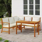 vidaXL Ensemble de salle à manger d'extérieur en bois d'acacia avec coussins