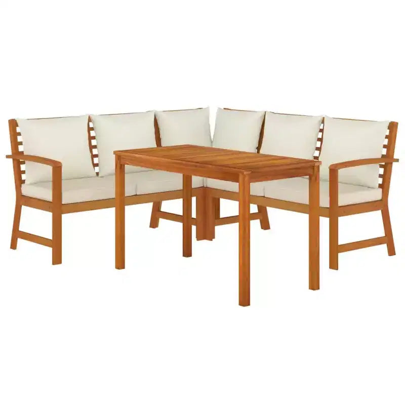 vidaXL Ensemble de salle à manger d'extérieur en bois d'acacia avec coussins