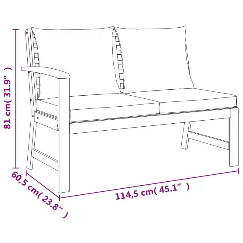 vidaXL Ensemble de salle à manger d'extérieur en bois d'acacia avec coussins