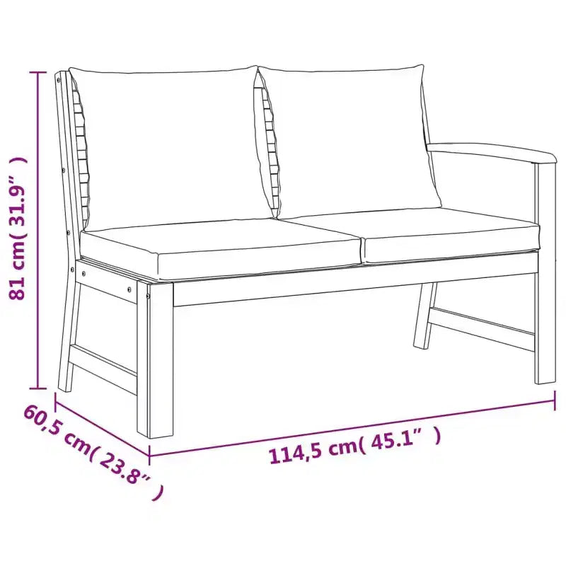 vidaXL Ensemble de salle à manger d'extérieur en bois d'acacia avec coussins