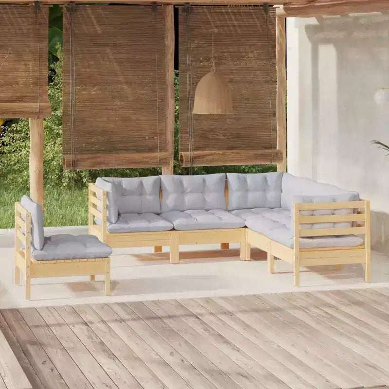 vidaXL Garden Lounge Set natural pine