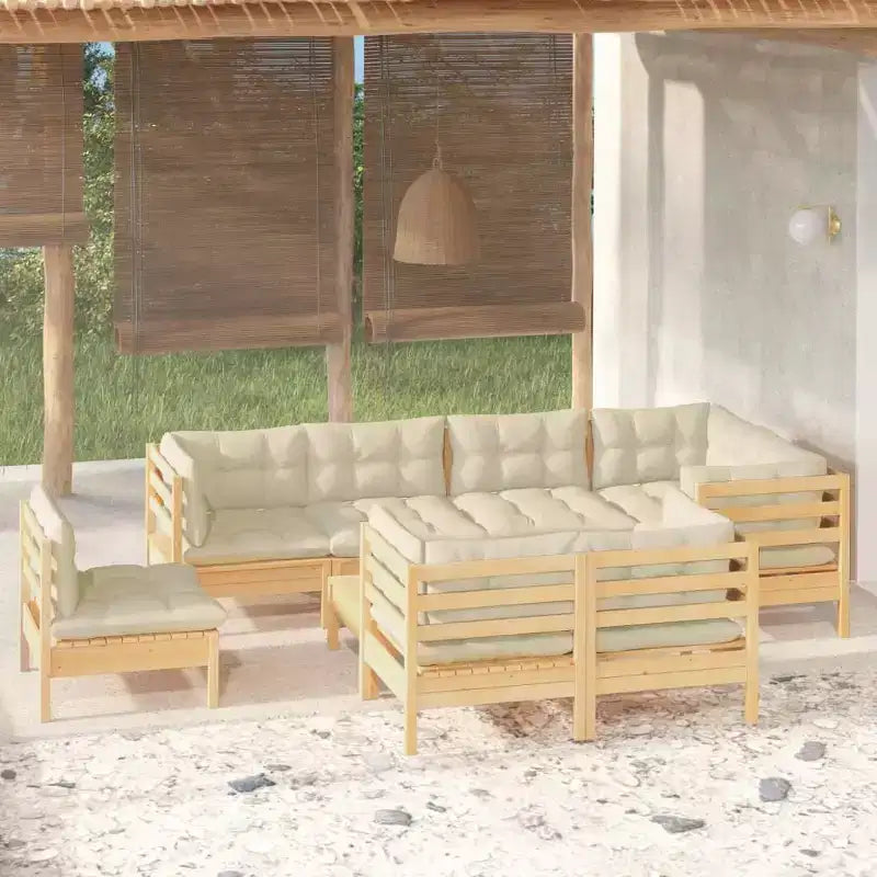 vidaXL Outdoor Lounge Set with Cushions - Solid Pinewood Design