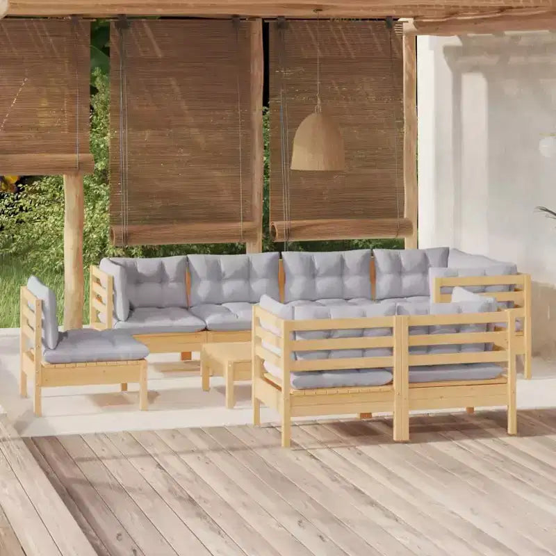 vidaXL Outdoor Lounge Set with Cushions - Solid Pinewood Design