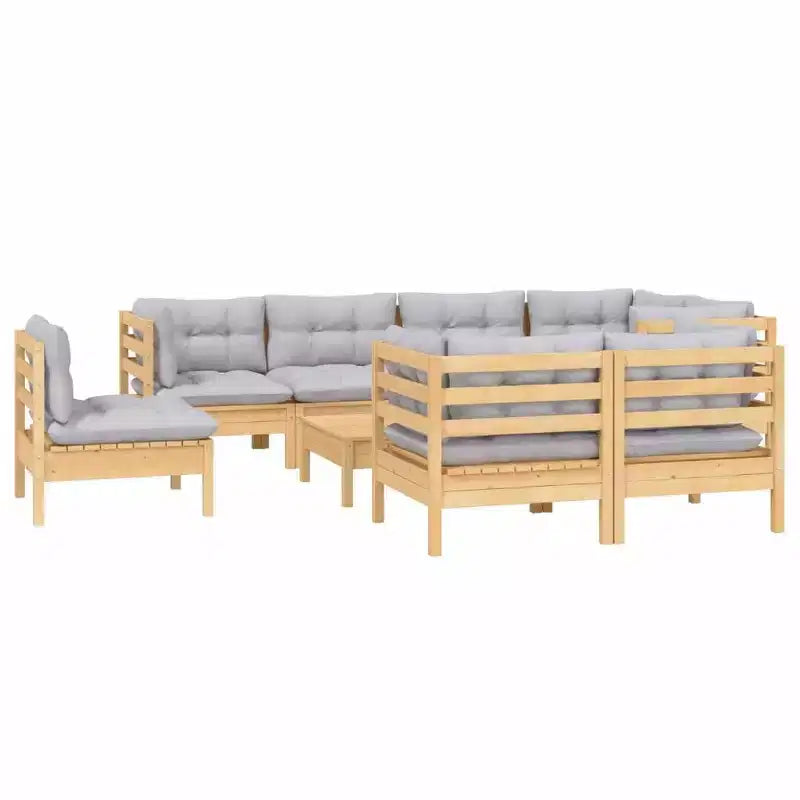 vidaXL Outdoor Lounge Set with Cushions - Solid Pinewood Design