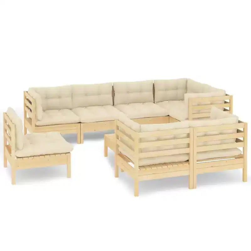 vidaXL Outdoor Lounge Set with Cushions - Solid Pinewood Design