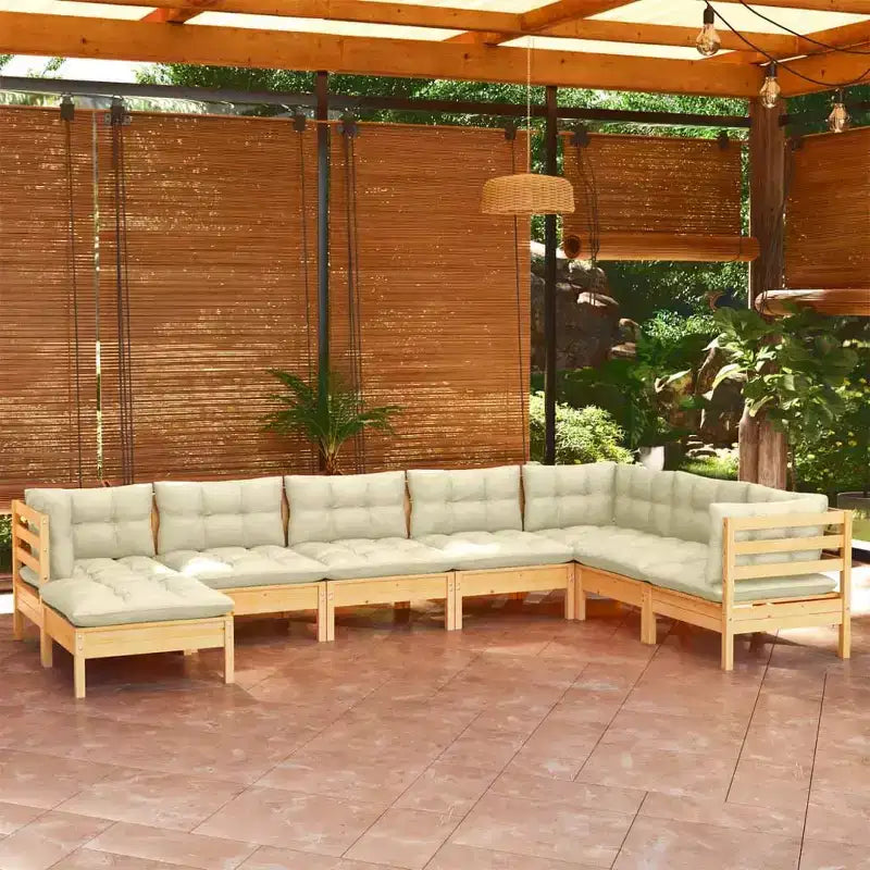 vidaXL Modular Garden Lounge Set - Solid Pinewood, Cushions