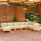 vidaXL Modular Garden Lounge Set - Solid Pinewood, Cushions